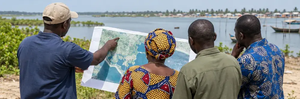 Illustrative community shoreline mapping; conceptual image, not an FCAAI activity record.